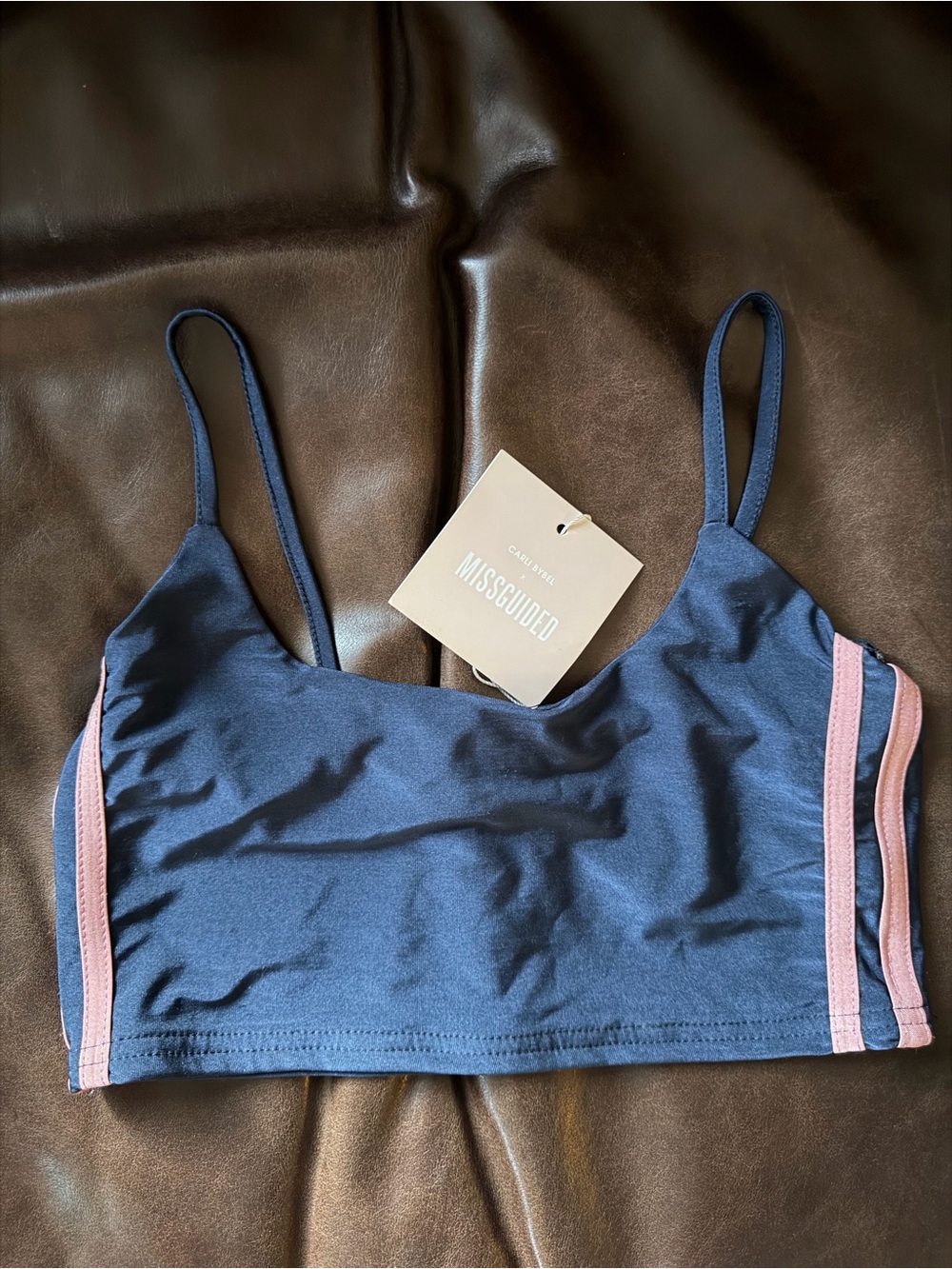 NWT Missguided Carli Bybel Stripe Slinky Bralet
